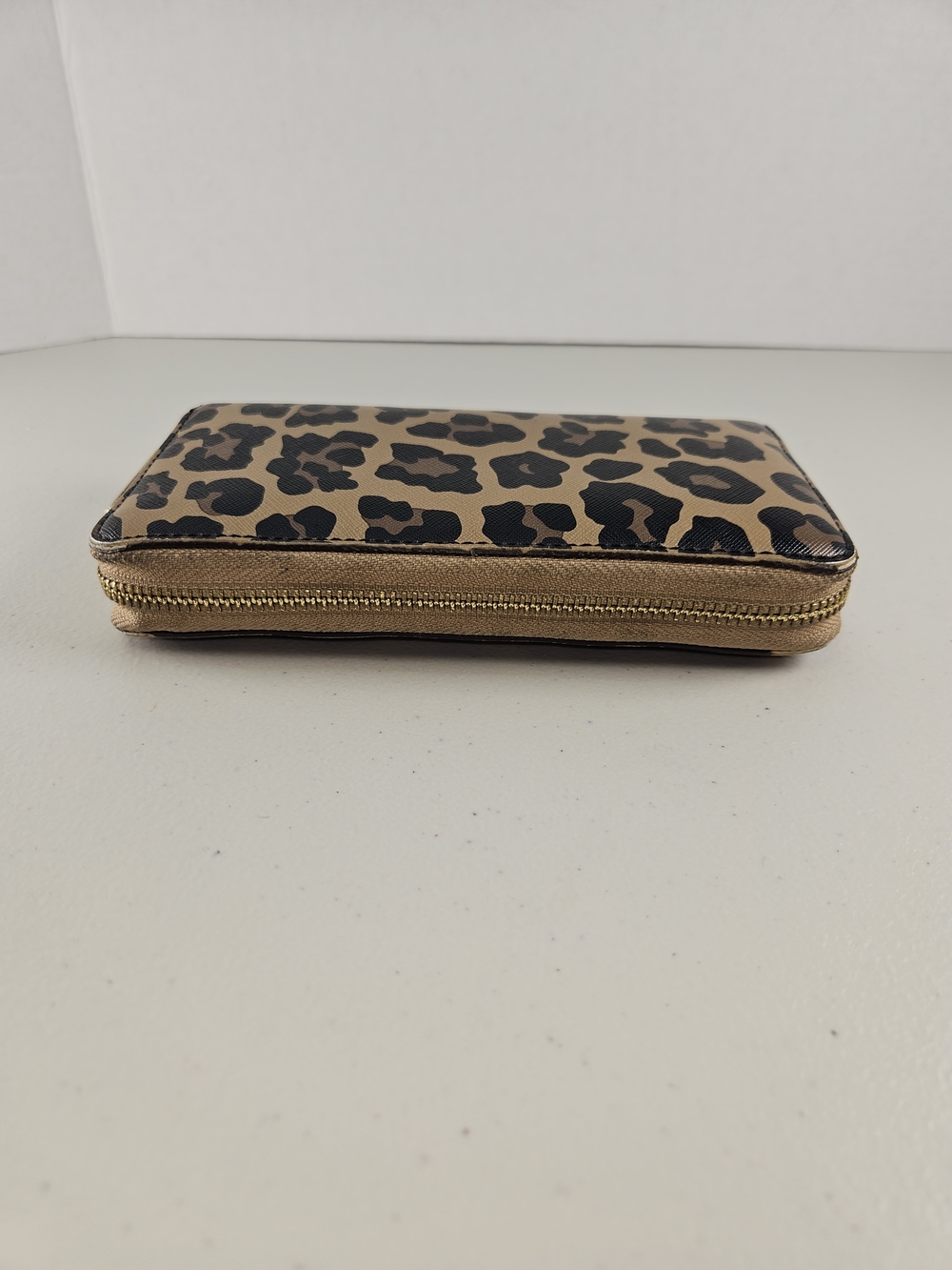 Michael Kors Leopard Zip Wallet in Tan and Black - Picture 10 of 15